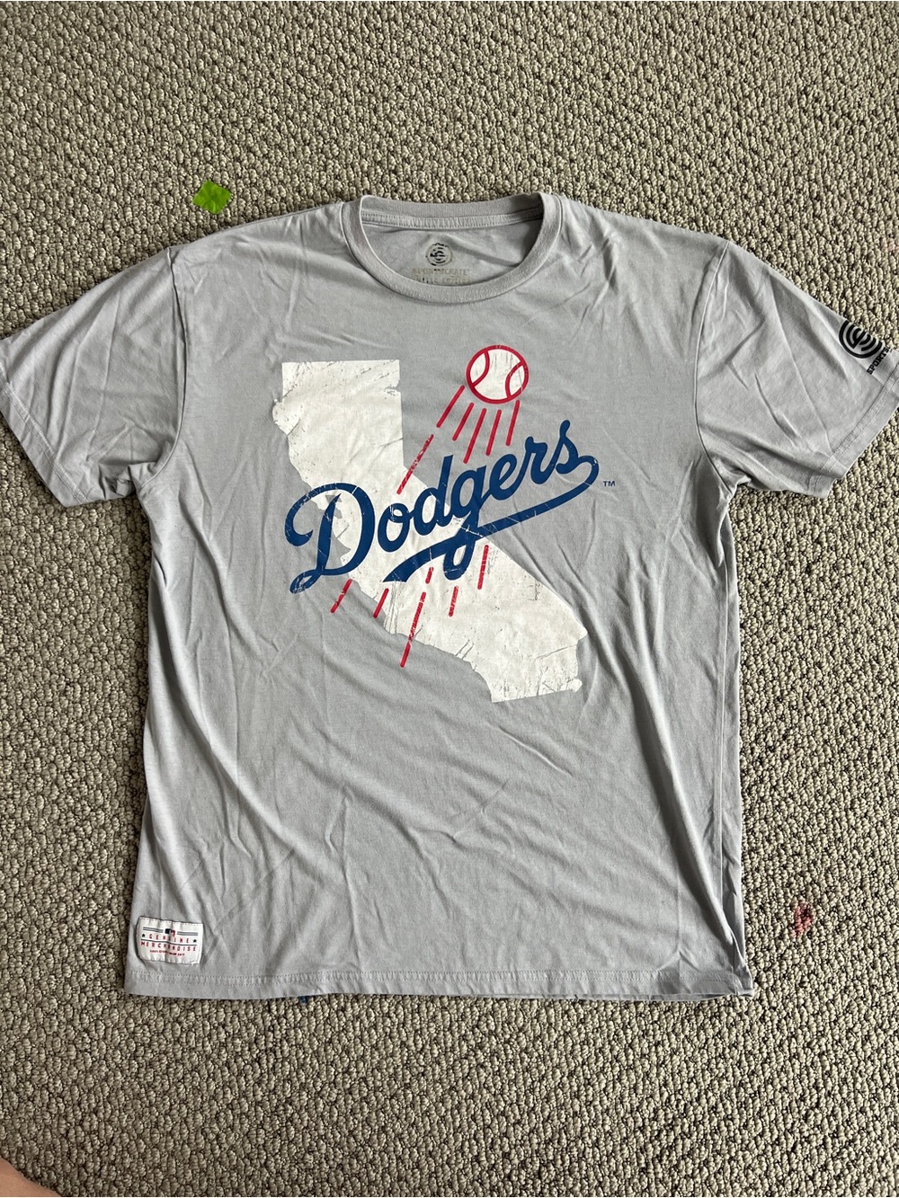 Los Angeles Dodgers California Graphic T-Shirt Men’s Large Gray MLB Baseball Tee